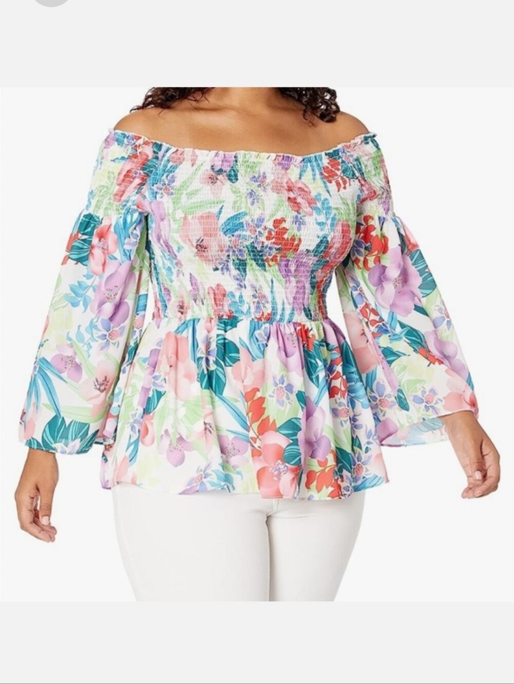 NWT City Chic Women's Apparel Womens Off-Shoulder Top with Bell Sleeve